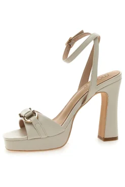 Sandali Bianchi con Plateau e Tacco Alto e Dettaglio Dorato B075Q82-MON DIEU Best
