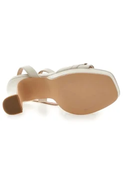 Sandali Bianchi con Plateau e Tacco Alto e Dettaglio Dorato B075Q82-MON DIEU Best