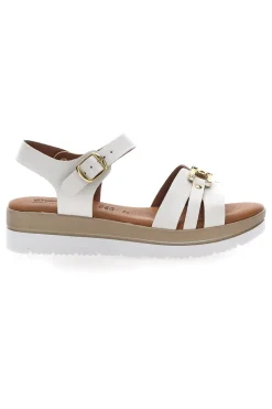 Sandali bianchi con platform e fibbia dorata 5-PRIMA RIGA Sale