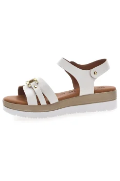 Sandali bianchi con platform e fibbia dorata 5-PRIMA RIGA Sale