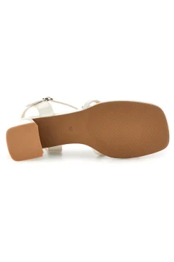 Sandali bianchi con strass e tacco largo 519601320-MARIELLA BURANI Discount