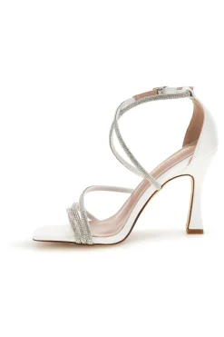 Sandali bianchi con strass P692-FIRST LADY Discount