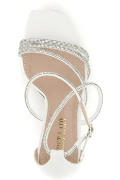 Sandali bianchi con strass P692-FIRST LADY Discount