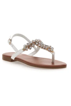 Sandali Bianchi con Strass PRE3008-THE FIRST CHIC Clearance