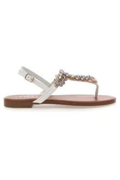 Sandali Bianchi con Strass PRE3008-THE FIRST CHIC Clearance
