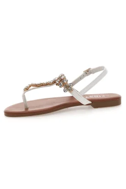 Sandali Bianchi con Strass PRE3008-THE FIRST CHIC Clearance