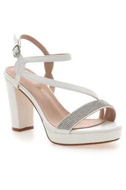Sandali Bianchi con Tacco Alto e Fascia con Glitter P542-FIRST LADY Sale