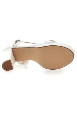 Sandali Bianchi con Tacco Alto e Fascia con Glitter P542-FIRST LADY Sale