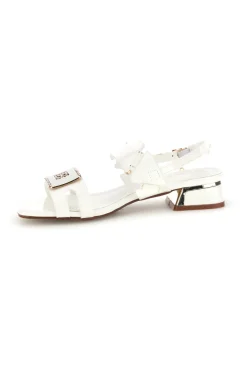 Sandali bianchi con tacco basso e cinturino 9725-LAURA BIAGIOTTI Clearance