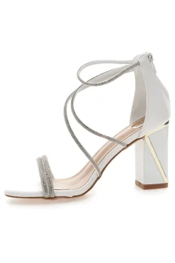 Sandali bianchi con tacco e strass 237-LE HAVRE PARIS Best