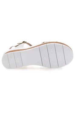 Sandali bianchi con zeppa 401-BIO UP