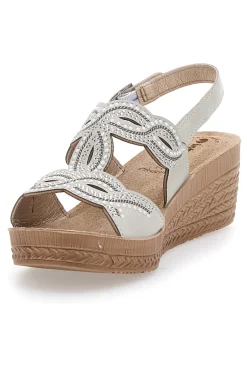 Sandali Bianchi con zeppa decorati 14 GO-INBLU Best
