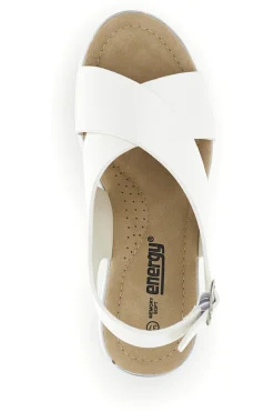 Sandali Bianchi con zeppa e fasce incrociate E423-ENERGY Sale