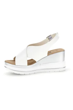 Sandali Bianchi con zeppa e fasce incrociate E423-ENERGY Sale