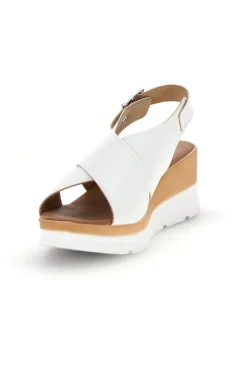 Sandali bianchi con zeppa e fasce incrociate 1107704-PLOCADI Best
