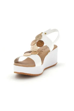 Sandali bianchi con zeppa e forme geometriche 363033-PLOCADI Clearance