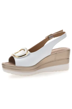 Sandali bianchi con zeppa e maxi fibbia MK3197352-PITTARELLO LOOK Clearance