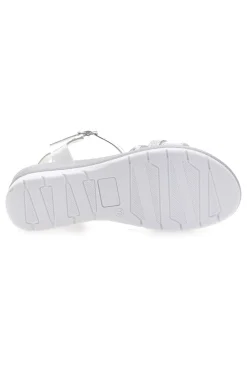 Sandali Bianchi e Argento con Platform 2495-MIO TEMPO New