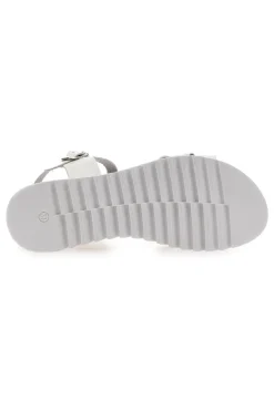 Sandali Bianchi e Argento con Fasce Incrociate e Cinturino 003-PLOCADI New