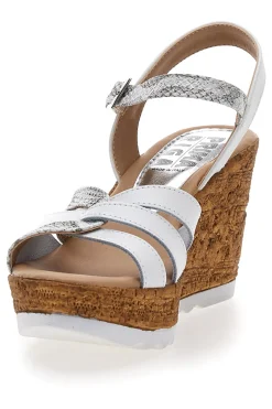 Sandali Bianchi e Argento Con Zeppa MK247301-PRIMA RIGA Best