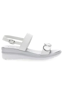 Sandali Bianchi e Argento con Platform 2482-MIO TEMPO New