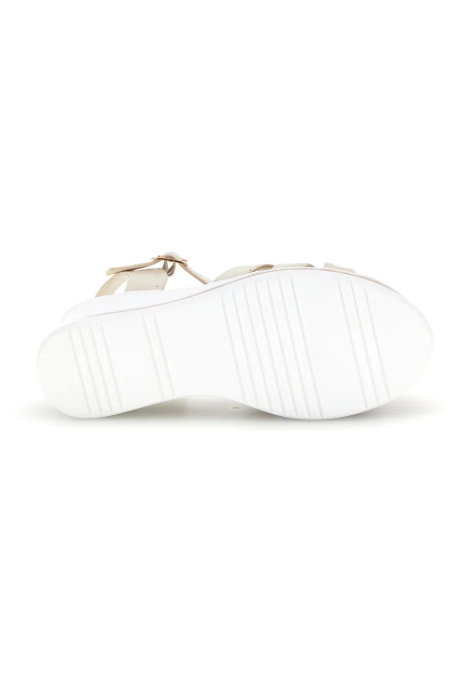 Sandali bianchi e beige con zeppa e dettaglio decorativo E482-ENERGY Outlet