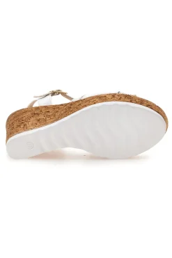 Sandali Bianchi e Oro con Zeppa Alta MK24731-PITTARELLO LOOK Online