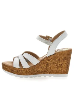 Sandali Bianchi e Oro con Zeppa Alta MK24731-PITTARELLO LOOK Online