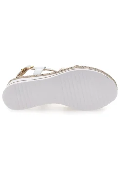 Sandali Bianchi e Oro Con Zeppa MK3234109-PRIMA RIGA