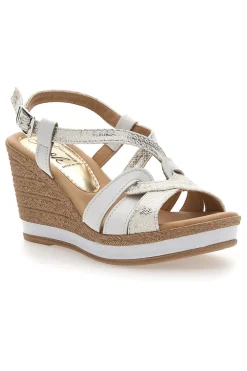 Sandali Bianchi e Platino con Zeppa 9cm MK3226228-PITTARELLO LOOK Best