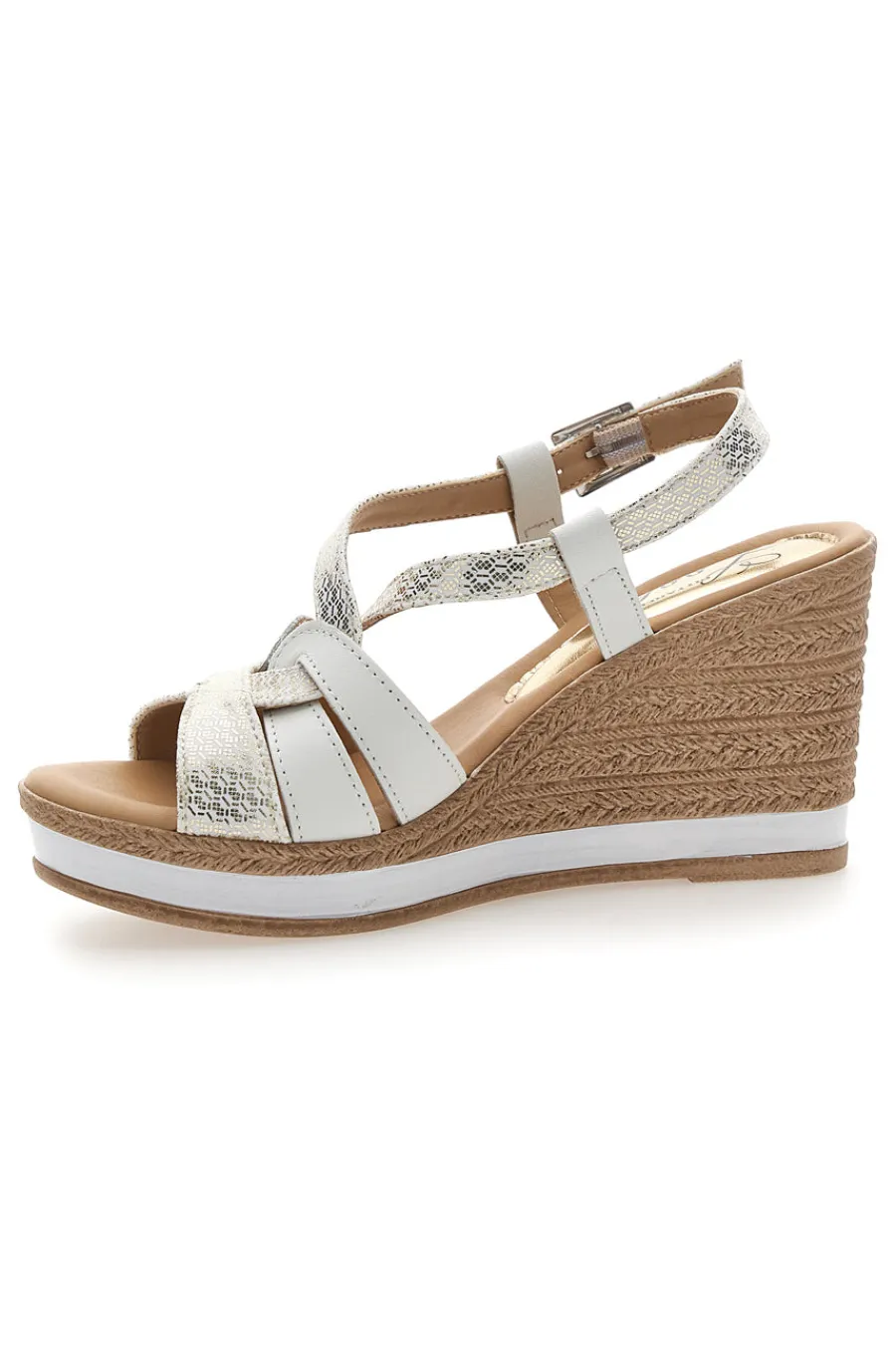 Sandali Bianchi e Platino con Zeppa 9cm MK3226228-PITTARELLO LOOK Best
