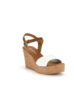 Sandali bianchi in pelle con zeppa 5621504-PITTARELLO