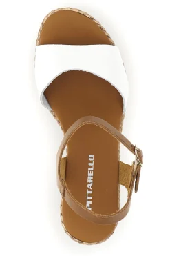 Sandali bianchi in pelle con zeppa 5621504-PITTARELLO