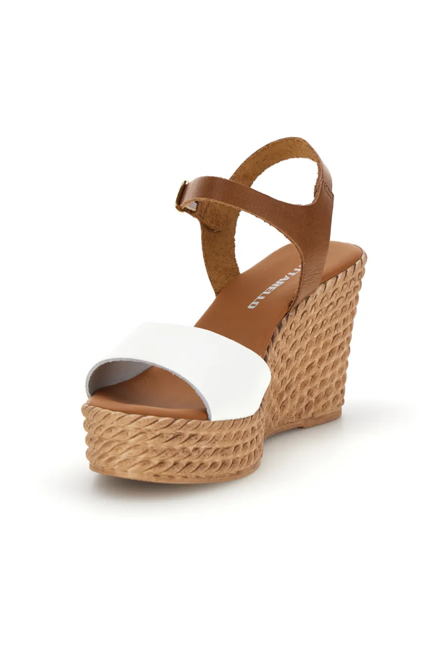 Sandali bianchi in pelle con zeppa 5621504-PITTARELLO