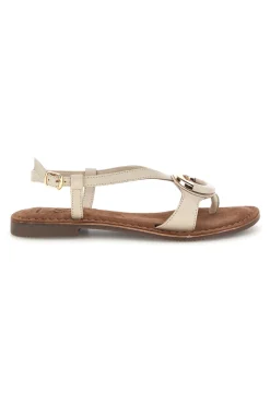 Sandali bianchi in vera pelle con decoro circolare frontale IF6532-PITTARELLO LOOK New