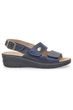 Sandali Blu con Cinturino e Sottopiede in Pelle 182-PRIMA RIGA Hot