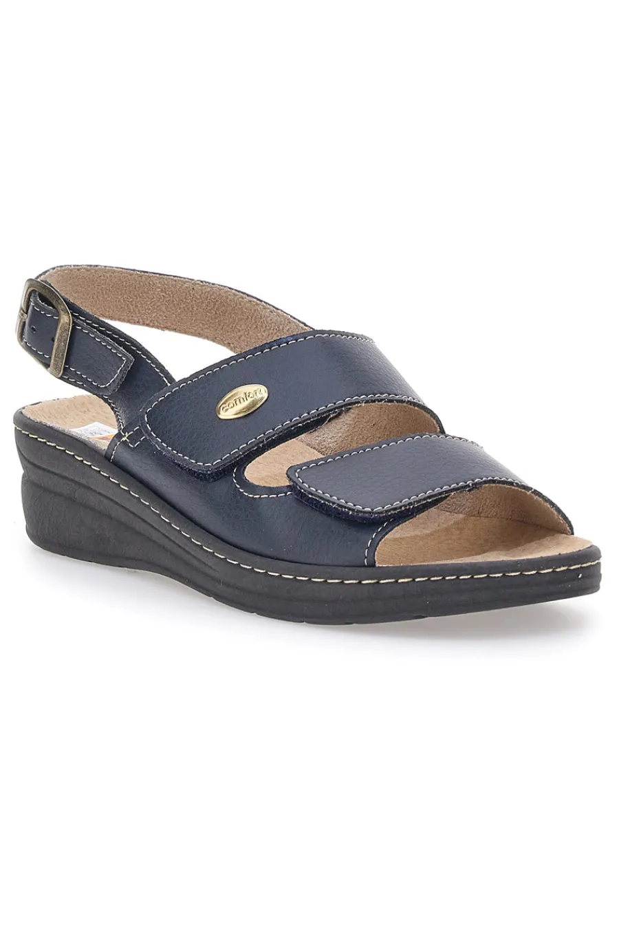 Sandali Blu con Cinturino e Sottopiede in Pelle 182-PRIMA RIGA Hot