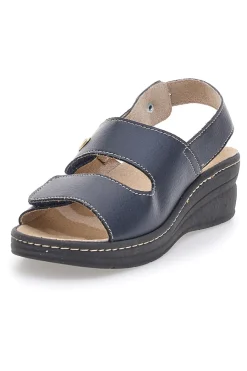 Sandali Blu con Cinturino e Sottopiede in Pelle 182-PRIMA RIGA Hot