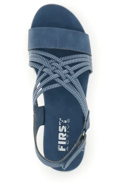 Sandali blu con fasce intrecciate e velcro The 24001A-FIRST ACTIVE