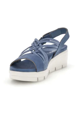 Sandali blu con fasce intrecciate e velcro The 24001A-FIRST ACTIVE