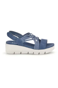 Sandali blu con fasce intrecciate e velcro The 24001A-FIRST ACTIVE