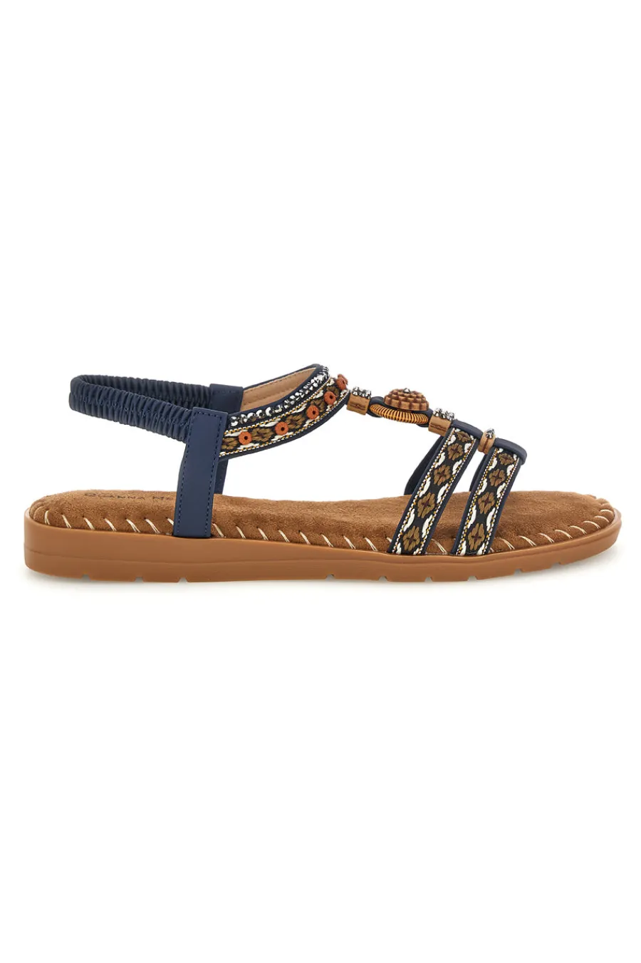 Sandali blu con fascette intrecciate e dettagli decorati 22139-QUANNA MELL Hot