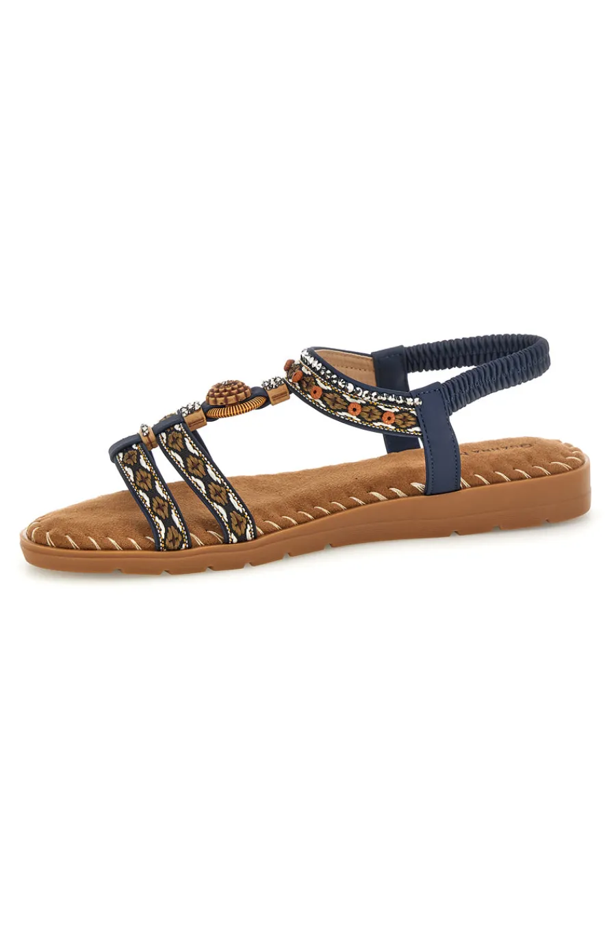 Sandali blu con fascette intrecciate e dettagli decorati 22139-QUANNA MELL Hot