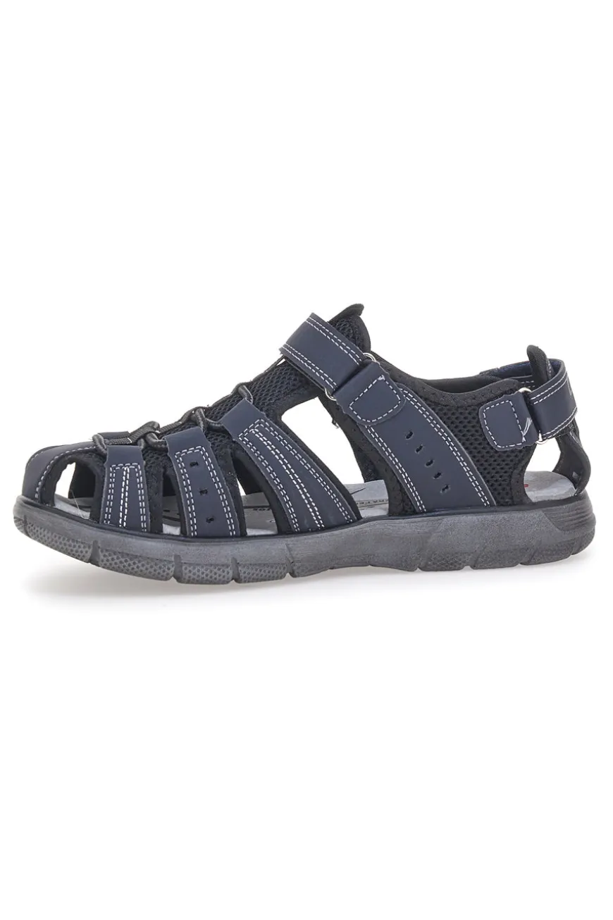 Sandali blu con punta chiusa e velcro CANGURO CA1013