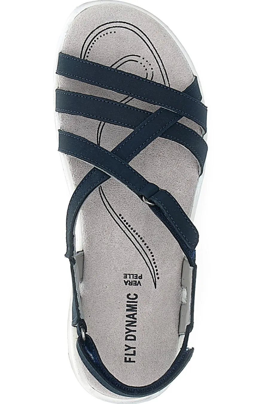 Sandali Blu Con Sottopiede in Vera Pelle 65-FLY DINAMIC Hot