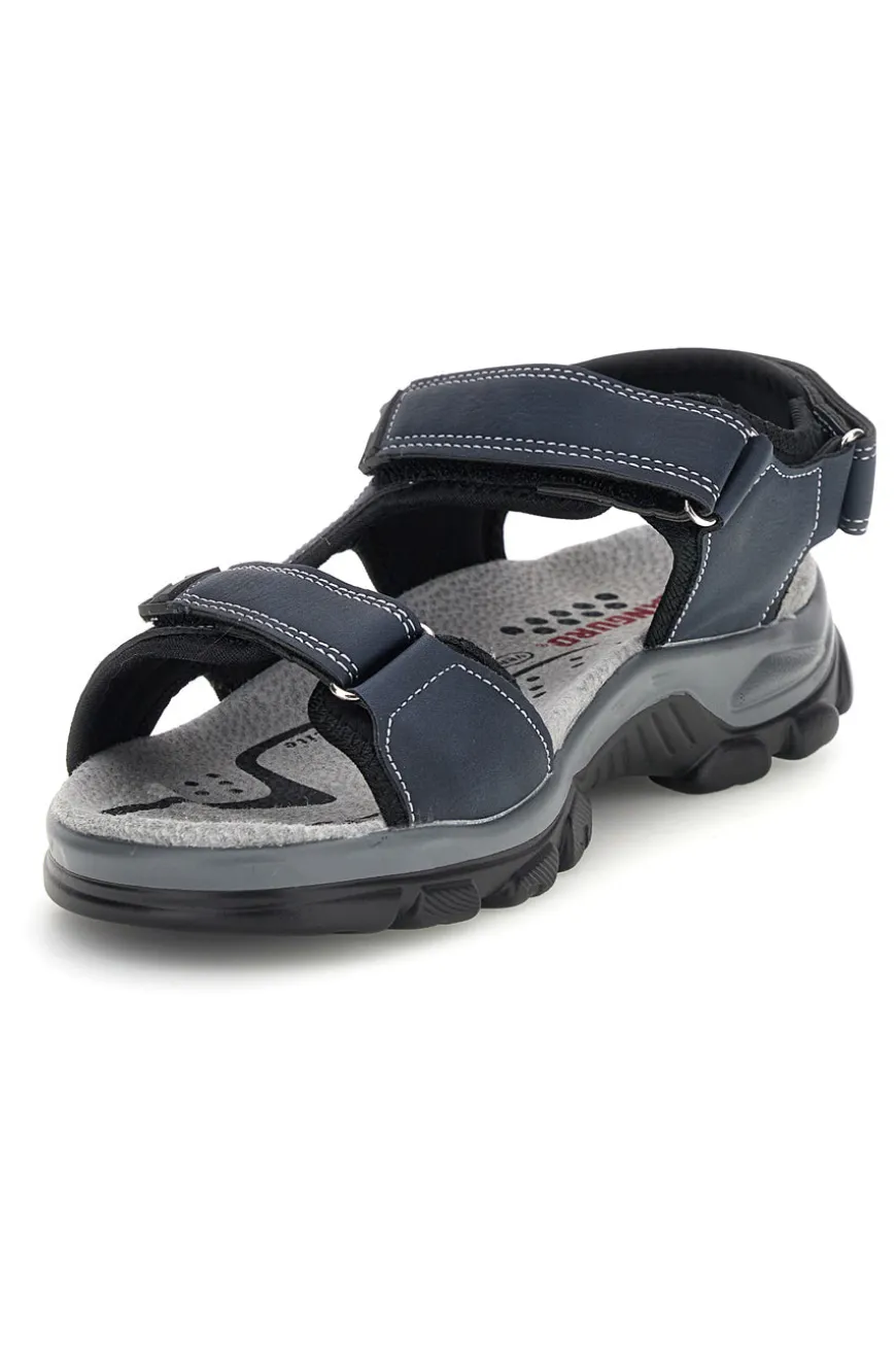Sandali blu con sottopiede in vera pelle Canguro CA1011