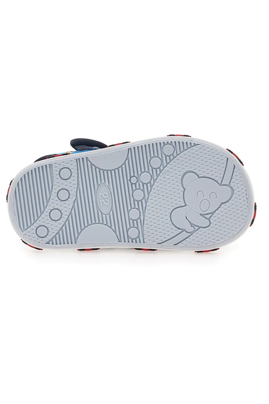 Sandali blu con stampa camion dei pompieri Pitt kids PK2635D