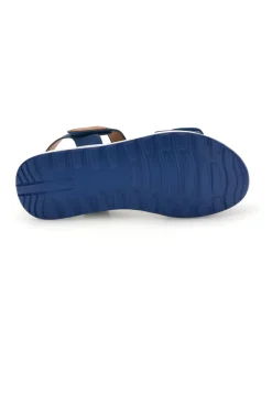 Sandali blu con strappi in velcro suola comfort Bza242387a-PLOCADI Online