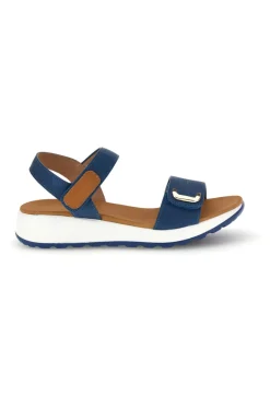 Sandali blu con strappi in velcro suola comfort Bza242387a-PLOCADI Online