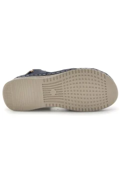 Sandali blu con zeppa e fasce incrociate Q17751-MIO TEMPO New
